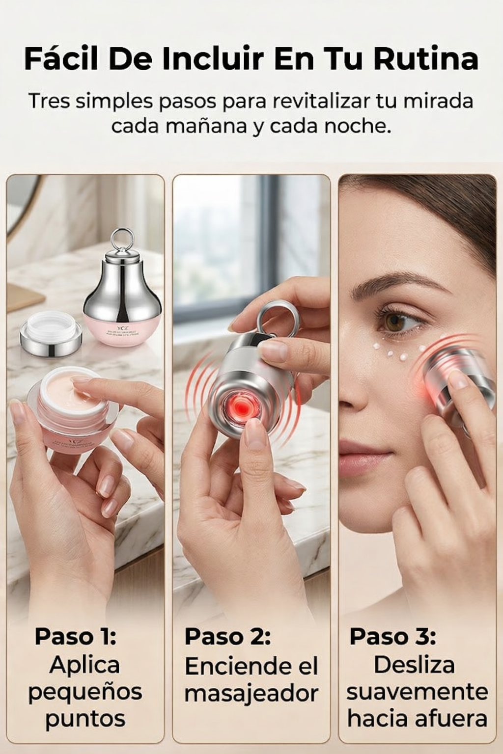 YCZ – Crema de Ojos con Masajeador LED y Efecto Lifting