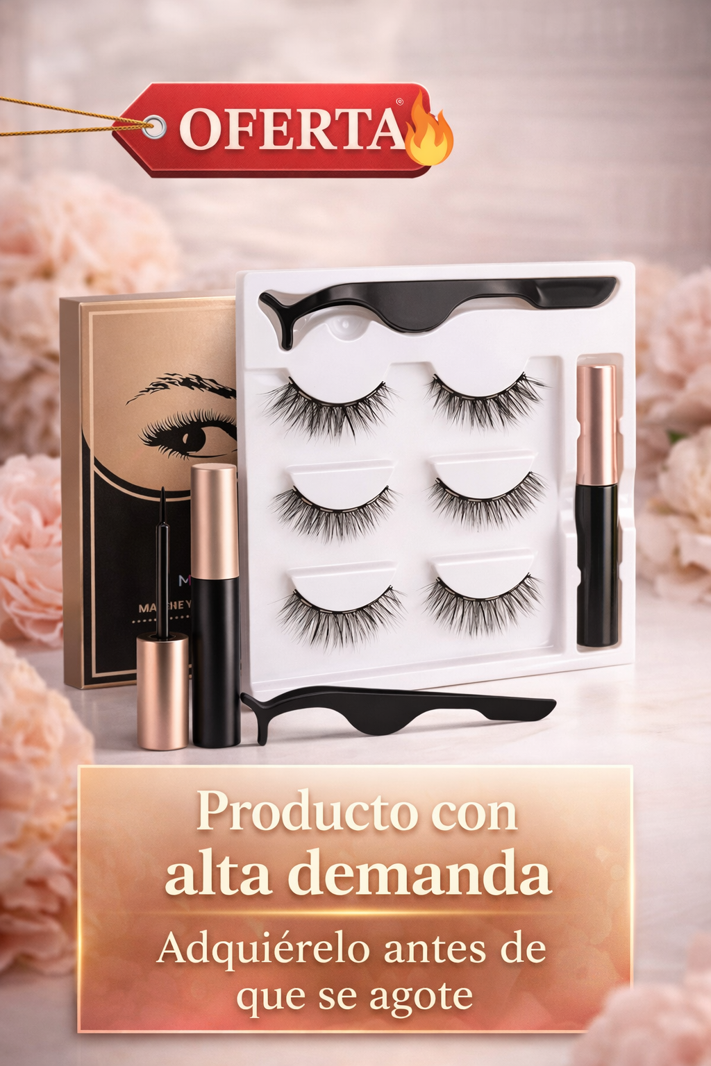 Pestañas Magnéticas y Delineador Beauty Pro