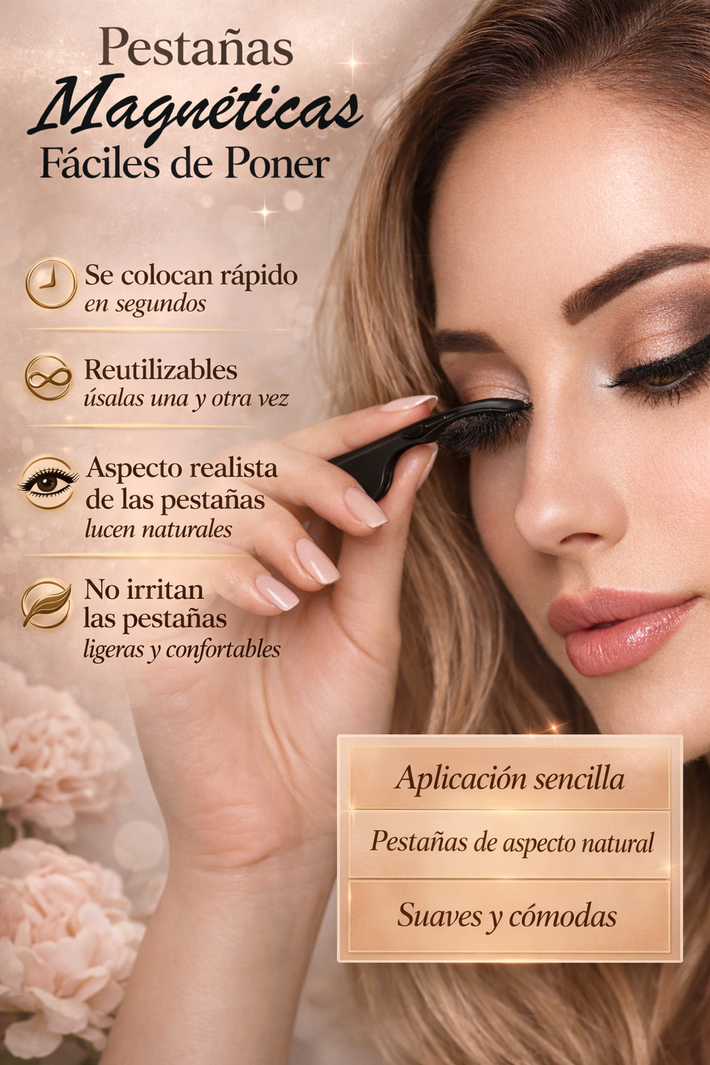 Pestañas Magnéticas y Delineador Beauty Pro