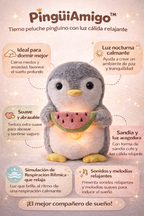 PingüiAmigo - Peluche Terapéutico con Luz, Respiración Rítmica y Melodía