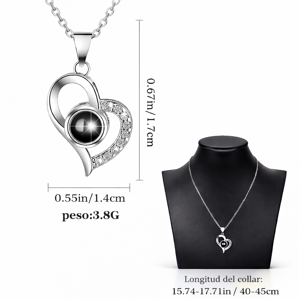 Rosa Eterna Collar Te Amo en 100 Idiomas - Amor que Perdura