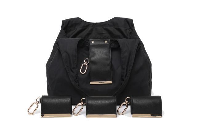Las tres Pocket Tote con sus fundas de piel