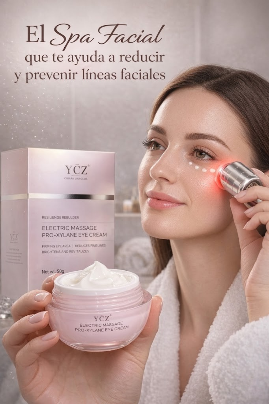 YCZ – Crema de Ojos con Masajeador LED y Efecto Lifting