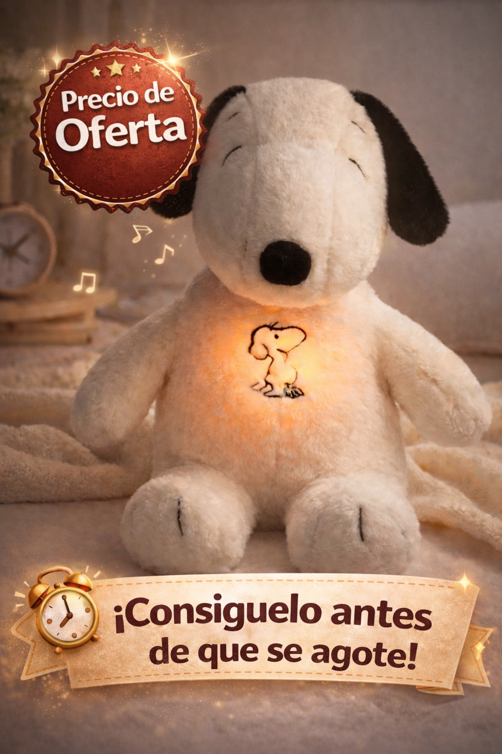 Peluche Snoopy Respiracion Antiestres