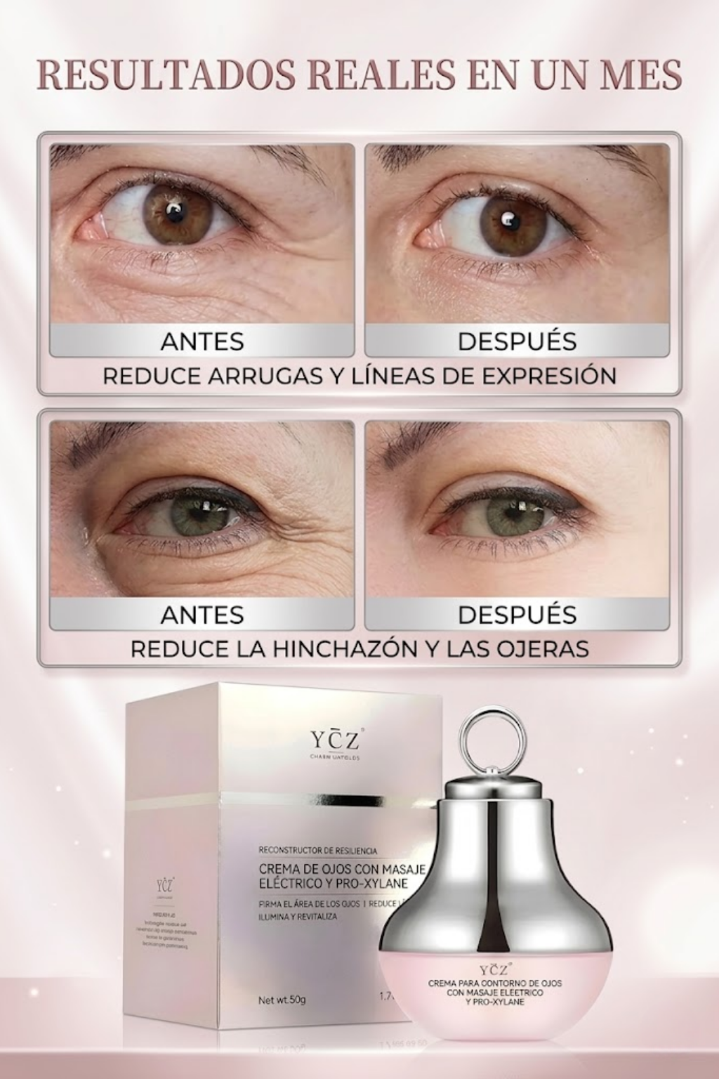 YCZ – Crema de Ojos con Masajeador LED y Efecto Lifting